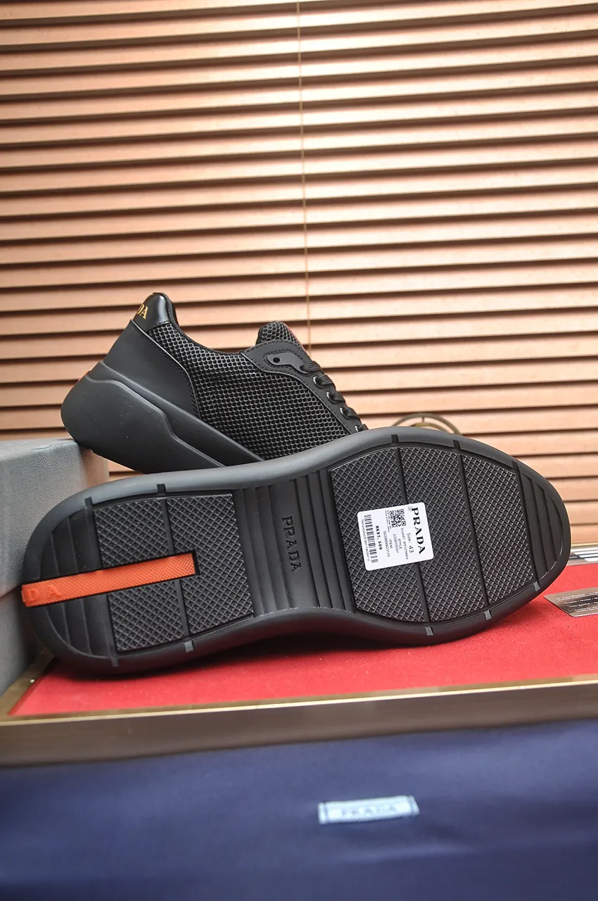 Men's shoes 💰620💶 [PRADA] Top original, new season, high quality original goods, top high mercerized cowhide combined with original breathable fabric + imported glue, imported stretch fabric inside with original cowhide feet, original thick outsole! Quality guaranteed! Code 38-45 (45 customized)